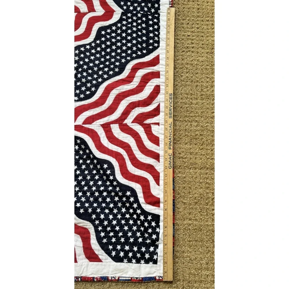 Handmade Patriotic American Flag Throw Quilt 54